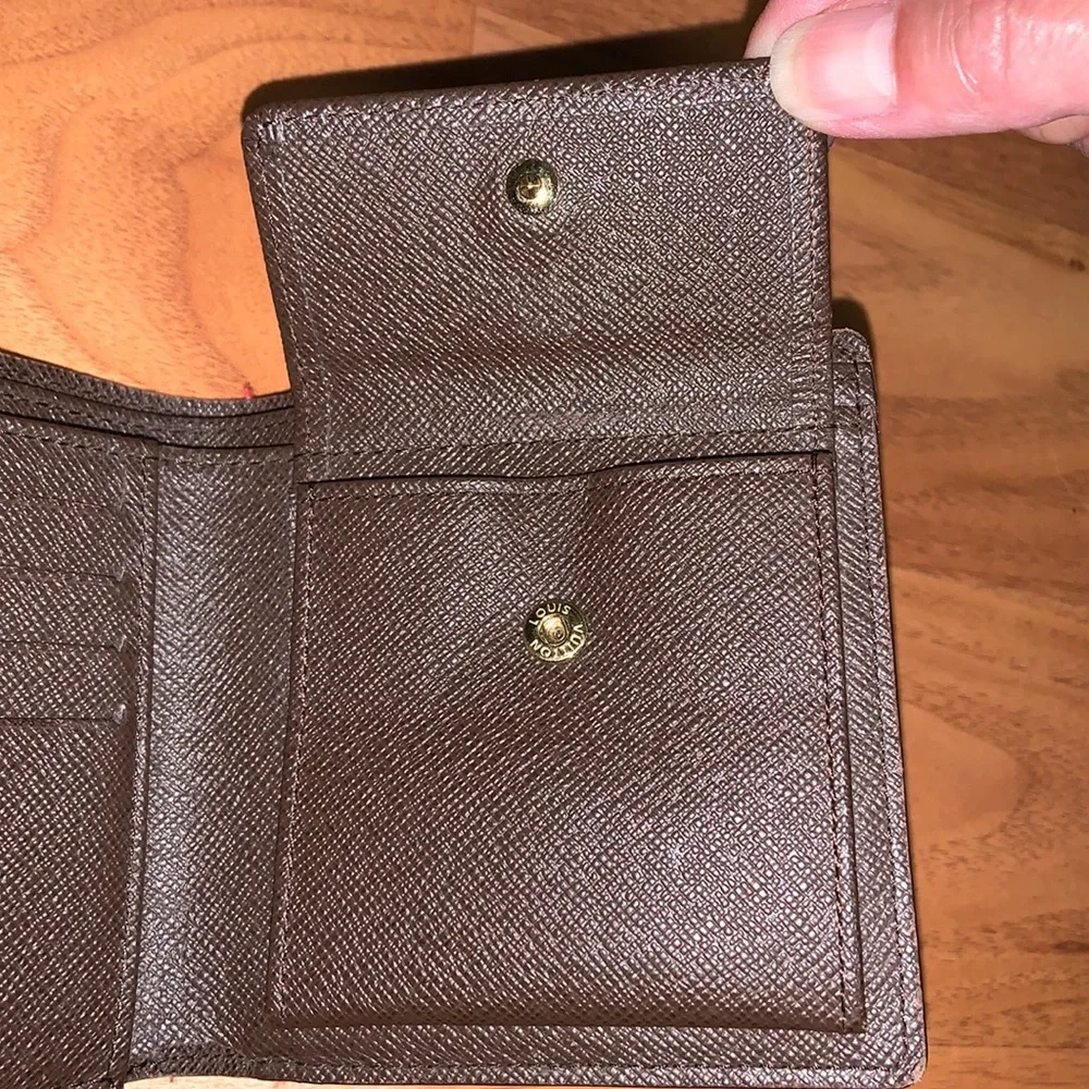 Authentic Louis Vuitton Damier Ebene Marco Bifold Leather Wallet